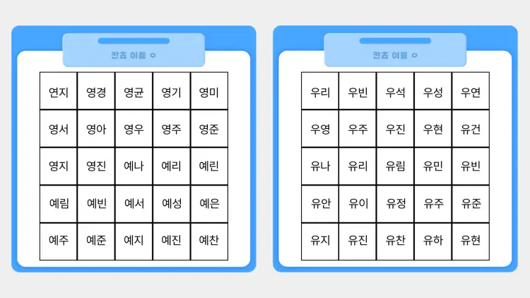 ㅇ으로 시작하는 이벤트 이름 정리